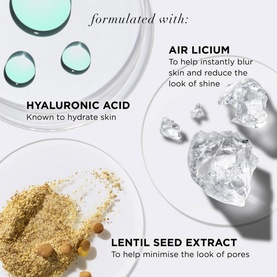 IT COSMETICS CC+ Natural Matte SPF40 key ingredients: Hyaluronic Acid, Air Licium, and Lentil Seed Extract shown in petri dishes