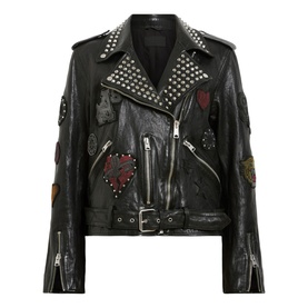 College Leather Biker Jacket