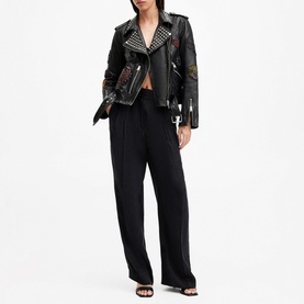 College Leather Biker Jacket
