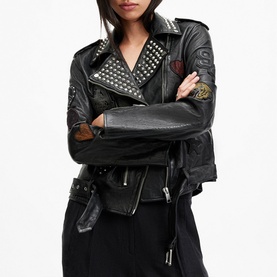 College Leather Biker Jacket