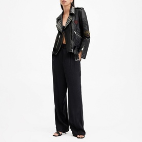 College Leather Biker Jacket