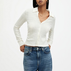 Connie Open-Collar Blouse