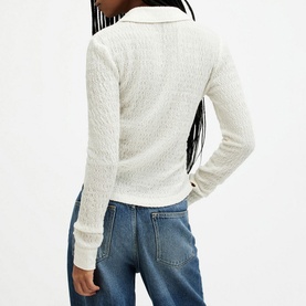 Connie Open-Collar Blouse
