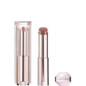 Lanc&ocirc;me Lip Id&ocirc;le Squalane-12 Butterglow lipstick in nude-pink, shown open beside cap and mini charm, rose-gold packaging