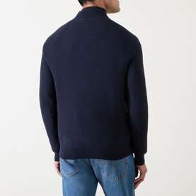 Mesh-Knit Quarter-Zip Sweater