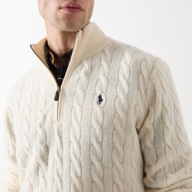 Cable Knit Half-Zip Sweater