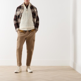 Cable Knit Half-Zip Sweater