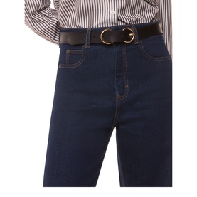 Stretch High-Rise Barrel Straight-Leg Jeans