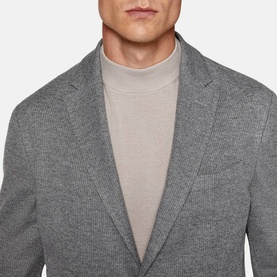 Micro Structure Single-Breasted Jacket