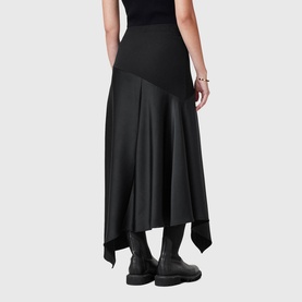 Pia Asymmetric Satin Skirt