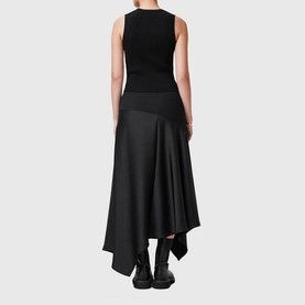 Pia Asymmetric Satin Skirt