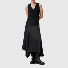 Pia Asymmetric Satin Skirt