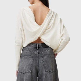 Julieana Cropped Wool Wrap Sweater