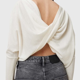 Julieana Cropped Wool Wrap Sweater