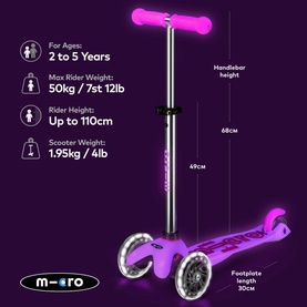 Mini Micro Glow LED Scooter