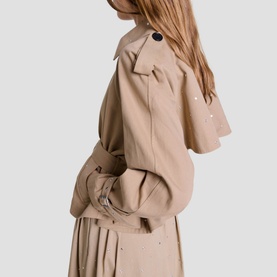 Belted Cropped Trench Coat