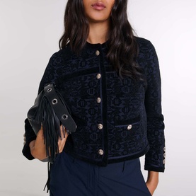 Gold-Tone Button Cardigan