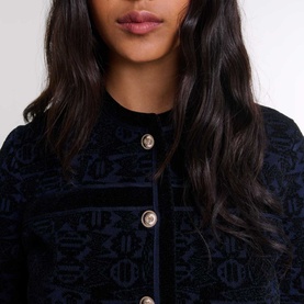 Gold-Tone Button Cardigan