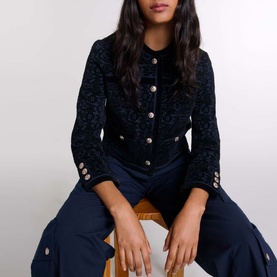 Gold-Tone Button Cardigan