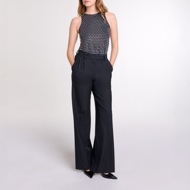 Pleated Wide-Leg Trousers