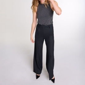 Pleated Wide-Leg Trousers