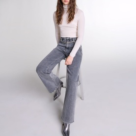 Chain Belt Wide Leg Jeans
