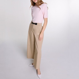 Wide-Leg Cropped Trousers