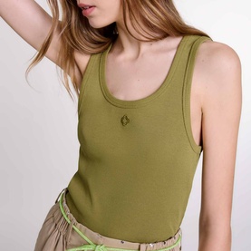 Ribbed Logo Tank Top