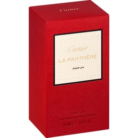 Cartier La Panth&egrave;re Parfum 50ml in signature red box with cream label and gold text detailing