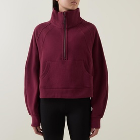 Scuba Oversized Funnel-Neck Half Zip Sweatshirt