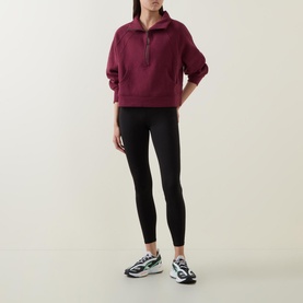 Scuba Oversized Funnel-Neck Half Zip Sweatshirt