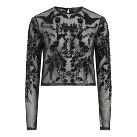 Greta Embellished Sheer Top