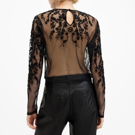 Greta Embellished Sheer Top