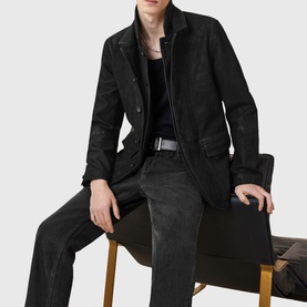 Survey Double-Layered Leather Jacket
