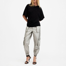 Freda Metallic Coated Cargo Trousers