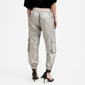 Freda Metallic Coated Cargo Trousers