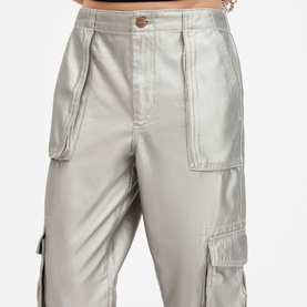 Freda Metallic Coated Cargo Trousers