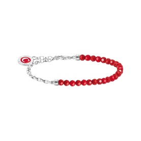 Simulated Coral Charm Bracelet