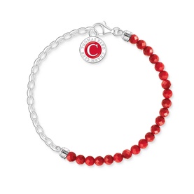 Simulated Coral Charm Bracelet