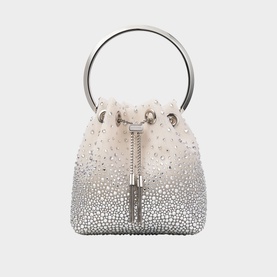 Bon Bon Crystal-Embellished Mesh Bucket Bag