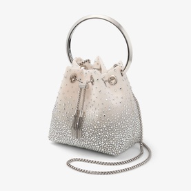 Bon Bon Crystal-Embellished Mesh Bucket Bag