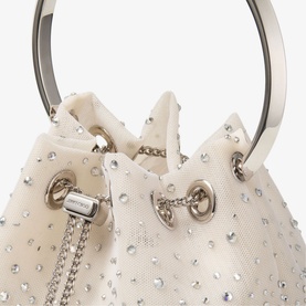 Bon Bon Crystal-Embellished Mesh Bucket Bag