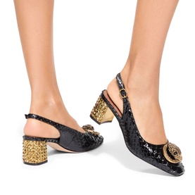 Chelsea Snake-Effect Slingback Pumps