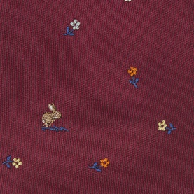 Rabbit Print Floral Silk Tie