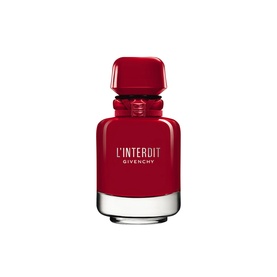 Givenchy L'Interdit Eau de Parfum Rouge Ultime 50ml EDP in deep red glass bottle with matching red cap