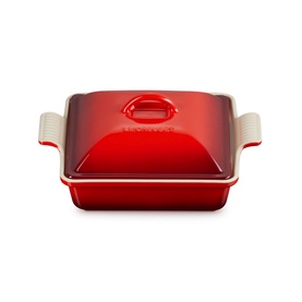 Stoneware Deep Square Dish with Lid 23cm