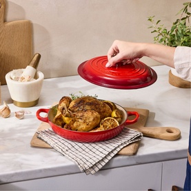 Signature Cast Iron Shallow Casserole Dish 22cm