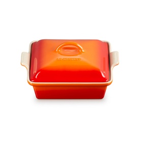 Stoneware Deep Square Dish with Lid 23cm