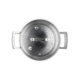 3-ply Stainless Steel Casserole Dish with Steamer and Lid 20cm