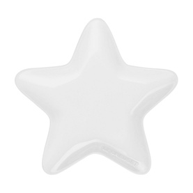 Le Creuset Stoneware Star Plate 20cm in white, star-shaped ceramic plate with subtle brand logo detail, smooth finish